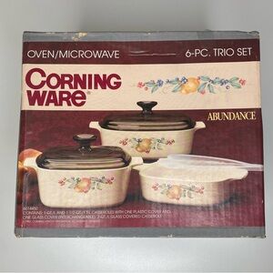 NWT NIB Sealed 1992 Vintage CorningWare Abundance 6-Piece Set